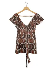 Vorschaubild 1 von Damen Top Gr. 38 M Mehrfarbig Modern Geometrisch Schleife