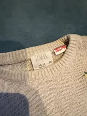 Vorschaubild 2 von Mädchen Pullover Gr. 92 Beige Blumenstickerei Rüschen