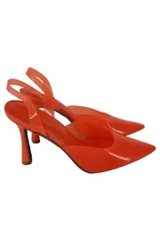 Vorschaubild 1 von Damen Slingback Pumps Gr. 39 Rot Elegant Spitz 8cm Absatz