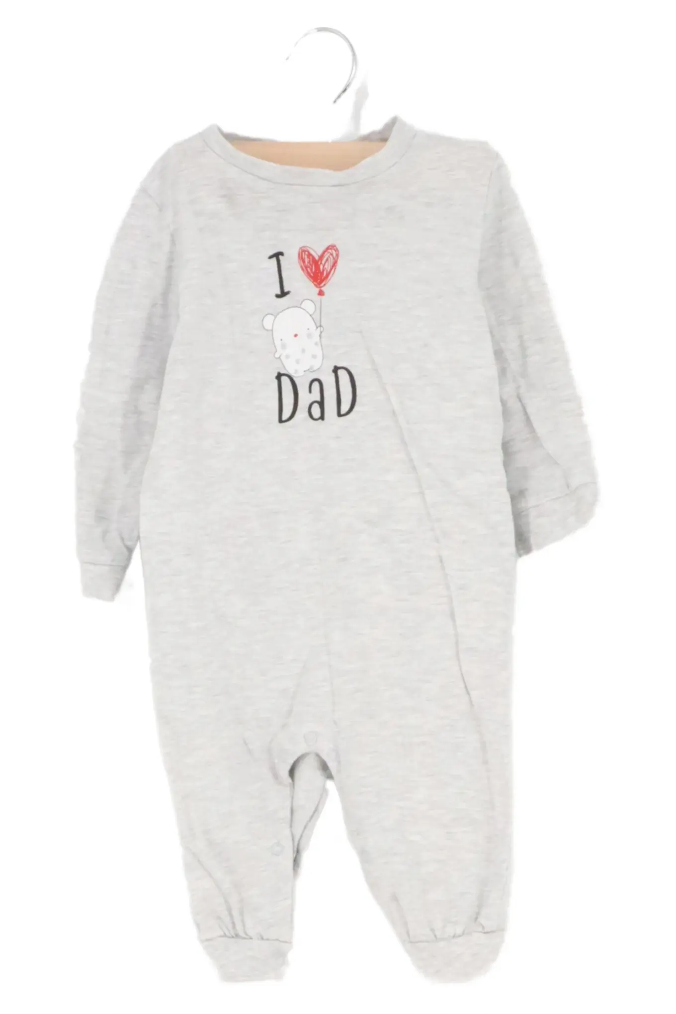 FAGOTTINO Baby Schlafanzug Strampler Grau Gr. 74 Baumwolle I Love Dad Print