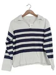 Vorschaubild 1 von Poloshirt Damen Langarm gestreift maritim weiß Gr. 38