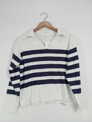 Vorschaubild 2 von Poloshirt Damen Langarm gestreift maritim weiß Gr. 38