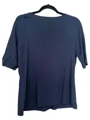 Vorschaubild 2 von Damen T-Shirt Blau Gr. 40/L Casual Basic V-Ausschnitt