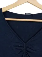 Vorschaubild 3 von Damen T-Shirt Blau Gr. 40/L Casual Basic V-Ausschnitt