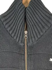 Vorschaubild 4 von Strickjacke Herren Gr. M Grau Reißverschluss Stehkragen Sportlich