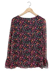 Vorschaubild 2 von Damen Bluse 42/XL Mehrfarbig Florales Muster Langarm Casual