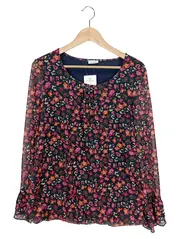 Vorschaubild 1 von Damen Bluse 42/XL Mehrfarbig Florales Muster Langarm Casual