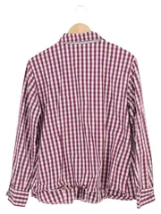 Vorschaubild 2 von Damen Bluse 44/XL Lila Kariert Klassisch Langarm Baumwolle