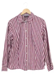 Vorschaubild 1 von Damen Bluse 44/XL Lila Kariert Klassisch Langarm Baumwolle