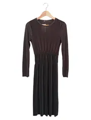 Vorschaubild 1 von Strickkleid Damen 36/S Schwarz Rippstrick Elegant Midi