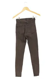 Vorschaubild 2 von Damen Jeans Skinny Fit W24/32 Grau Destroyed Fransen Casual Streetwear