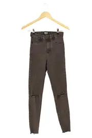 Vorschaubild 1 von Damen Jeans Skinny Fit W24/32 Grau Destroyed Fransen Casual Streetwear