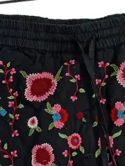 Vorschaubild 2 von Damen Shorts XL Blumen Stickerei Bohemian Baumwolle Schwarz