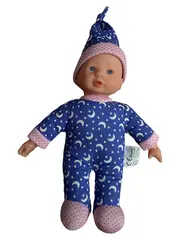 Vorschaubild 1 von Babypuppe Schlafanzug Puppe Blau Casual Sterne Mond Stoff