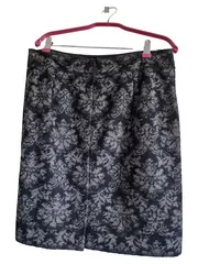 Vorschaubild 2 von Damen Faltenrock mit Muster Gr. 38 Schwarz Feminin Midi