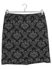 Vorschaubild 1 von Damen Faltenrock mit Muster Gr. 38 Schwarz Feminin Midi