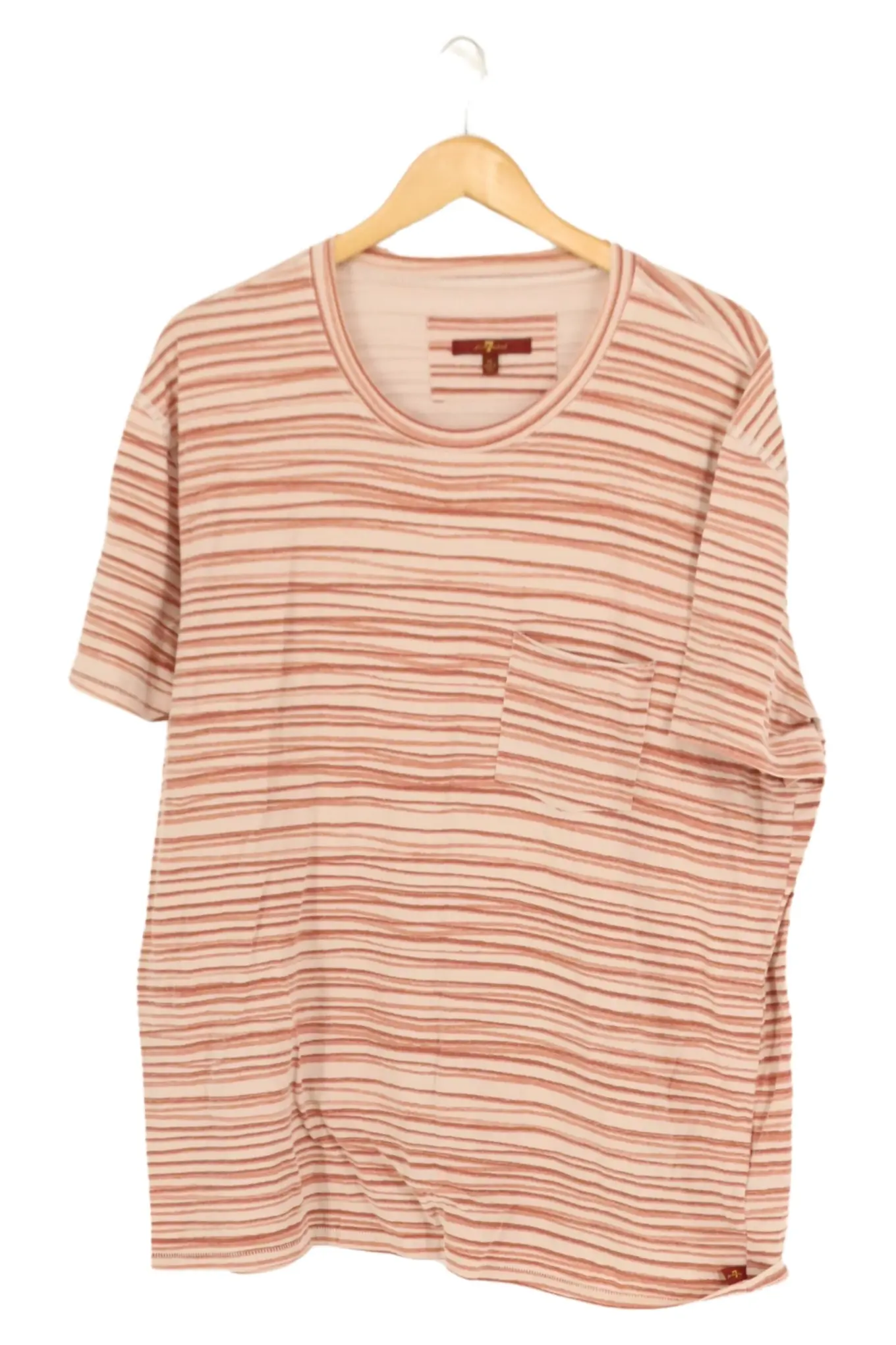 7 FOR ALL MANKIND Herren T-Shirt Gr. 54/XXL Mehrfarbig Gestreift Casual Modal