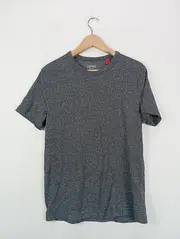 Vorschaubild 2 von Herren T-Shirt Grau Meliert Kurzarm Gr. 46/S Baumwolle Polyester