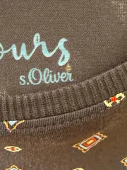 Vorschaubild 5 von Damen Langarmshirt Blau Grafisch Gr. 36/S Rippstrick 3/4 Arm