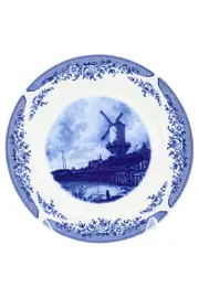 Vorschaubild 1 von Sammelteller Jacob van Ruisdael Windmühle Landschaft Porzellan Blau 23,5cm