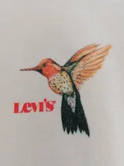 Vorschaubild 5 von Damen Pullover Sweatshirt Kolibri-Aufdruck Gr. 32/XXS Weiß Casual