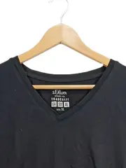 Vorschaubild 7 von Herren Basic T-Shirt V-Ausschnitt Schwarz Gr. XL