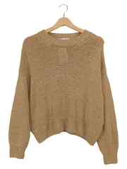 Vorschaubild 1 von Damen Pullover Strick Lagenlook Beige Gr. 36/S Freizeit