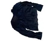 Vorschaubild 2 von Damen Bluse Gr. 38 Schwarz Elegant Rüschen Langarm
