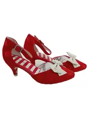 Vorschaubild 1 von Pumps Damen Gr. 39 Rot Retro Schleife Polka Dots