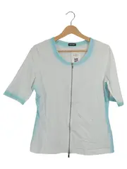 Vorschaubild 1 von Damen T-Shirt Gr. 38 M Weiß Reißverschluss Farbverlauf Casual