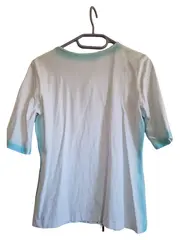Vorschaubild 2 von Damen T-Shirt Gr. 38 M Weiß Reißverschluss Farbverlauf Casual