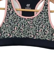 Vorschaubild 5 von Sport BH Mädchen Gr. 152 Leopardenmuster Rosa Grün Racerback