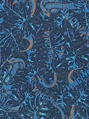 Vorschaubild 2 von Kinder T-Shirt Kurzarm Blau Florales Muster Logo Print Gr. 128 140