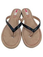 Vorschaubild 2 von Damen Zehentrenner Gr. 38 Beige Casual Tierdruck