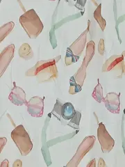 Vorschaubild 2 von Damen Top Shirt Sommer-Print Mehrfarbig Gr. 34/XS Casual