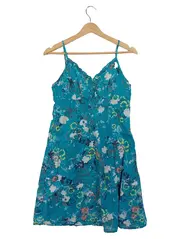 Vorschaubild 1 von Damen Sommerkleid mit Blumenmuster Gr. 36 Türkis Casual