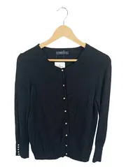 Vorschaubild 1 von Knit Damen Strickjacke Schwarz Perlenknöpfe Gr. L