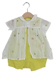 Vorschaubild 1 von Baby Mädchen Set Gr. 60 Gelb mit Stickerei Tiermotive Baumwolle