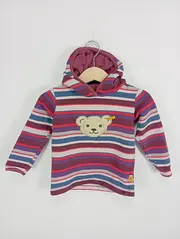Vorschaubild 2 von Kinder Kapuzenpullover Gr. 86 Mehrfarbig Gestreift Bären-Applikation