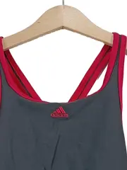 Vorschaubild 2 von Mädchen Badeanzug Gr. 152 Grau Sportlich 3-Streifen Polyamid