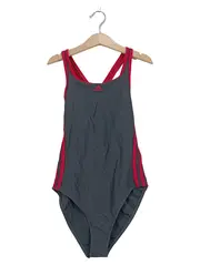 Vorschaubild 1 von Mädchen Badeanzug Gr. 152 Grau Sportlich 3-Streifen Polyamid