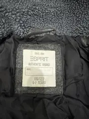 Vorschaubild 2 von Kunstleder Jacke Kinder Gr. 116/122 Schwarz Teddykragen
