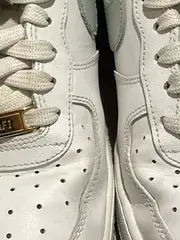 Vorschaubild 5 von Air Force 1 Damen Sneaker Weiß Gr. 40 Leder Low Sportschuhe Mint Gold