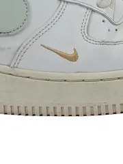 Vorschaubild 3 von Air Force 1 Damen Sneaker Weiß Gr. 40 Leder Low Sportschuhe Mint Gold