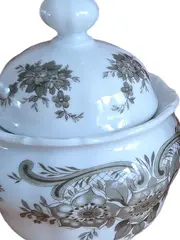 Vorschaubild 2 von Milch Zucker Set Barock Porzellan Weiß Blumenmuster Klassisch