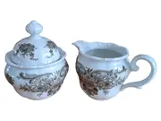 Vorschaubild 1 von Milch Zucker Set Barock Porzellan Weiß Blumenmuster Klassisch