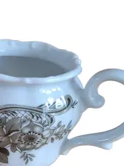Vorschaubild 3 von Milch Zucker Set Barock Porzellan Weiß Blumenmuster Klassisch