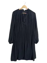 Vorschaubild 1 von Damen Freizeitkleid Schwarz Gr. 36/S Elegant Plissee Langarm