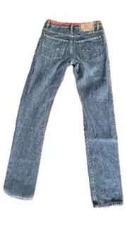 Vorschaubild 2 von 1995 5 Pockets Herren Jeans Straight Leg Blau W28 L34 Lederdetails