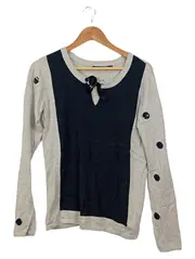 Vorschaubild 1 von Miss Captain Trend Damen Pullover Gr. 40/L Grau Punkte Schleife Baumwolle